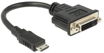 Mini HDMI naar DVI-I Dual Link adapter / zwart - 0,20 meter