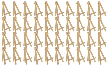 Mini Hout Display Schildersezel, 40Pcs, Perfect Voor Het Weergeven Kleine Doeken, Visitekaartjes, Foto 'S