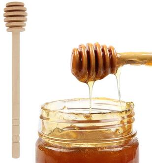 Mini Houten Honing Lepel Honing Houten Roer Bar Voor Honing Jar Supplies Milieuvriendelijke Lange Handvat Mixing Stick Dessert Gereedschap 8cm