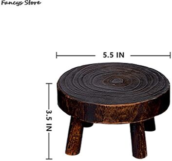 Mini Houten Kruk Display Stand Ronde Bloem Plank Bonsai Rack Tuin Plant Pot Riser Houder Retro Plant Stand Houtnerf patio 1