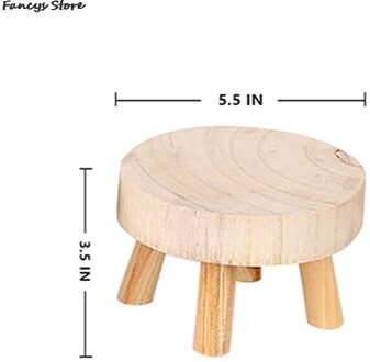 Mini Houten Kruk Display Stand Ronde Bloem Plank Bonsai Rack Tuin Plant Pot Riser Houder Retro Plant Stand Houtnerf patio 3