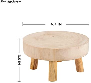 Mini Houten Kruk Display Stand Ronde Bloem Plank Bonsai Rack Tuin Plant Pot Riser Houder Retro Plant Stand Houtnerf patio 4