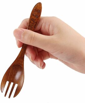 Mini Houten Specerijen Ijs Suiker Zout Lepels Kleine Lepel Vork Set Kinderen Eten Servies Keuken Accessoires Gereedschap T6