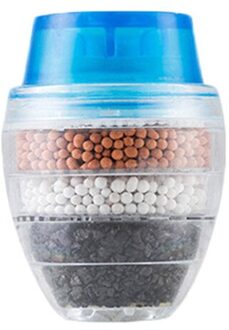 Mini Huishouden Actieve Kool Groenten Wassen Water Filter Badkamer Besparen Water Keukenkraan Tap Filtratie Purifier Blauw