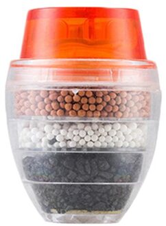 Mini Huishouden Actieve Kool Groenten Wassen Water Filter Badkamer Besparen Water Keukenkraan Tap Filtratie Purifier Oranje