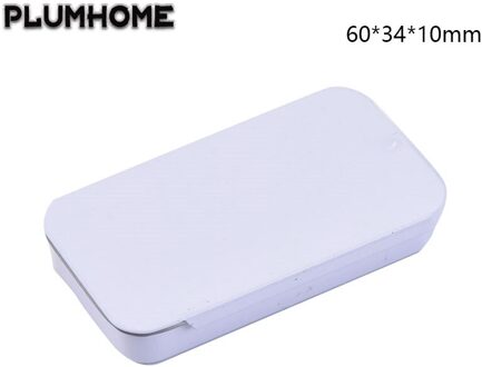 Mini Ijzeren Doos Slide Cover Opbergdoos Bruiloft Sieraden Pil Gevallen Draagbare Blikken Dozen Container Cosmetische Feestartikelen wit