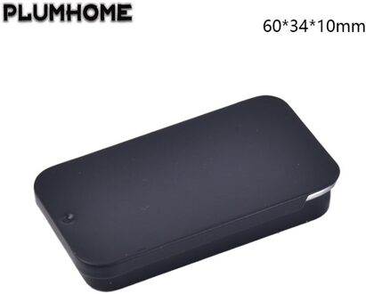 Mini Ijzeren Doos Slide Cover Opbergdoos Bruiloft Sieraden Pil Gevallen Draagbare Blikken Dozen Container Cosmetische Feestartikelen zwart