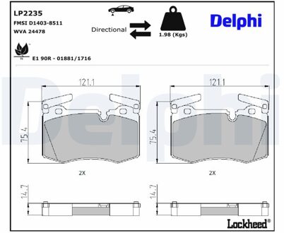 Mini Jeu De Plaquettes De Frein LP2235