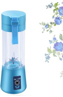Mini Juicer Machine Usb Elektrische Draagbare Blender Smoothie Maker Sap 380Ml Oranje Fruit Mixer Cup Voor Persoonlijke Keukenmachine blauw