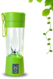 Mini Juicer Machine Usb Elektrische Draagbare Blender Smoothie Maker Sap 380Ml Oranje Fruit Mixer Cup Voor Persoonlijke Keukenmachine groen