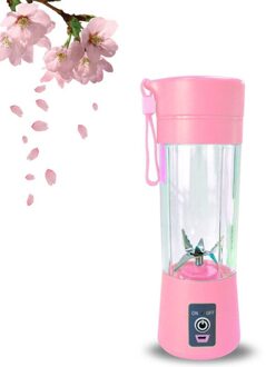 Mini Juicer Machine Usb Elektrische Draagbare Blender Smoothie Maker Sap 380Ml Oranje Fruit Mixer Cup Voor Persoonlijke Keukenmachine roze