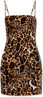 Mini jurk met dierenmotief Vetements , Brown , Dames - M,S,Xs