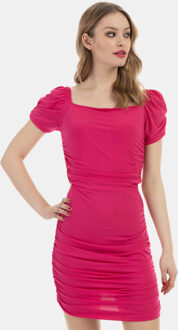 mini jurk met korte mouwen Roze - S