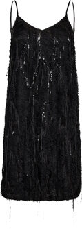 Mini-jurk met pailletten en franjes Silla  zwart - XS,S,M,L,XL,