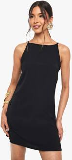 Mini-Jurk Met Slash-Hals En Swing Pasvorm, Black - 36