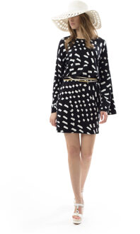 Mini-jurk met strikceintuur Zwart