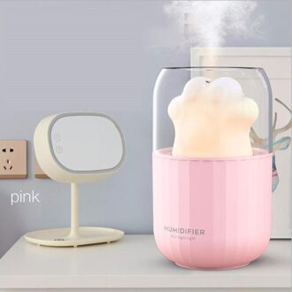 Mini Kat Klauw Luchtbevochtiger Nachtlampje Usb Huishoudelijke Mute Aroma Luchtbevochtiger roze