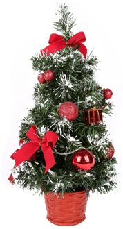 Mini Kerstboom Met Verlichting Kleine Accessoires Bow Bells Pine Cone Kerst Desktop Jaar Decoraties