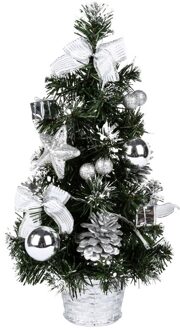 Mini Kerstboom Met Verlichting Kleine Accessoires Bow Bells Pine Cone Kerst Desktop Jaar Decoraties