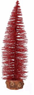 Mini kerstboom op stam 35 cm rood - Kunstkerstboom