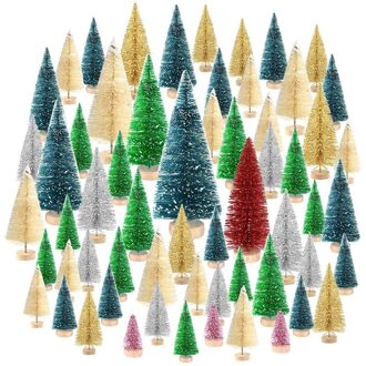 Mini Kerstboom, Sisal Witte Sneeuw Vorst Boom Met Houten Basis, Voor Kerst Decoratie, huishoudelijke Diy Decoratie Craft