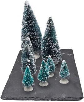 Mini kerstboompjes set van 8