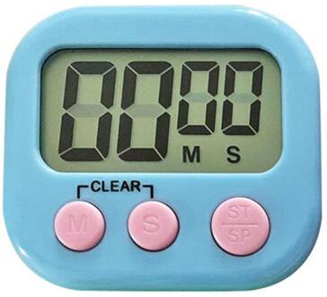 Mini Keuken Koken Timers Lcd Digitale Scherm Kookwekker Vierkante Koken Timer Tellen Countdown Alarm Met Stand blauw