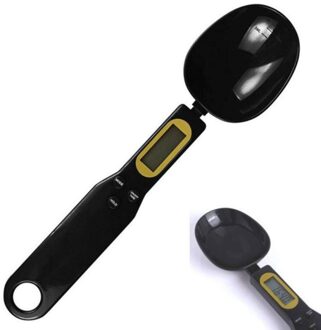 Mini Keukenweegschaal Bakken 500G/0.1G Nauwkeurige Digitale Maatlepels Elektronische Lepel Gewicht Volumn Voedsel Lcd Display schaal zwart