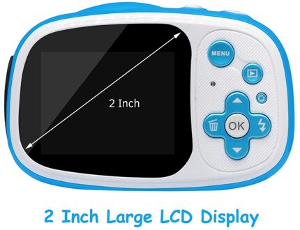 Mini Kids Digitale Camera Lcd Display 3 Meter Waterdicht Ingebouwde Oplaadbare Lithium Batterij Verjaardag Festival Voor Kids blauw