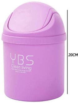 Mini Kleine Afvalbak Desktop Vuilnis Mand Thuis Tafel Kantoor Badkamer Vuilnis Mand Voor Keuken Badkamer paars