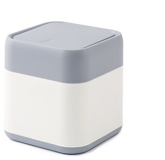 Mini Kleine Afvalbakken Desktop Vuilnis Mand Thuis Kantoor Tafel Mini Vuilnisbak Met Deksel Vuilnisbak Huishoudelijke Diversen Vat doos grijs