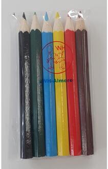 Mini kleurpotloden 24 etui's a 6 potlood Multikleur