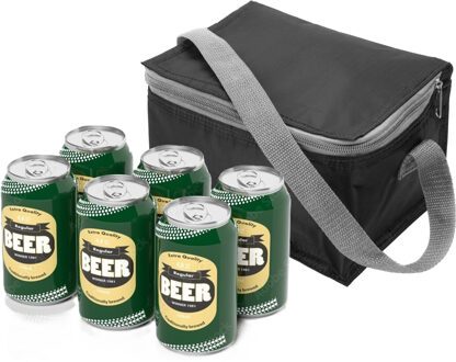 Mini Koeltas - compact - zwart - 21 x 15 x 13 cm - draagriem