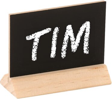 Mini krijtbordje op voet - hout - 6 cm - schrijfbordje - naambordje - bruiloft tafelschikking Multi