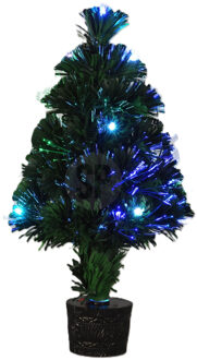 Mini kunst kerstboom - 42 cm - met kerstverlichting - led lampjes