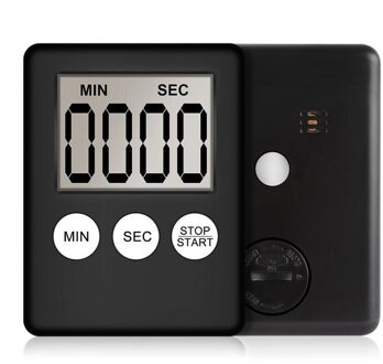 Mini Lcd Digital Kitchen Countdown Magnetische Timer Koken Timer Tellen Countdown Wekker Magneet Klok Temporizador zwart