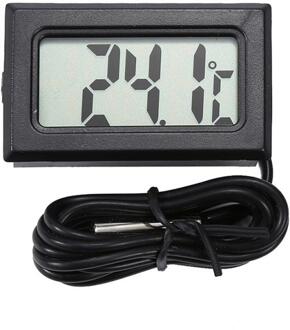 Mini Lcd Digitale Thermometer Indoor Handig Temperatuursensor Aquarium Koelkast Waterdicht Probe Vochtigheid Meter Gauge wit