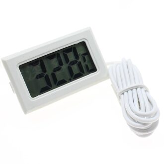Mini Lcd Digitale Thermometer Met Waterdichte Sonde Voor Home Office wit