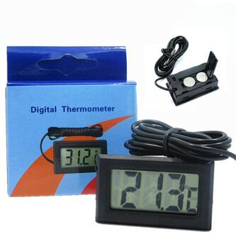 Mini Lcd Digitale Thermometer Met Waterdichte Sonde Voor Home Office zwart