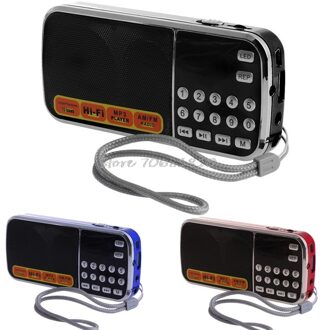 Mini LCD Ontvanger Digitale FM AM Radio Speaker USB Micro SD TF Card Mp3 Speler zwart