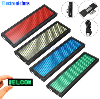 Mini LED Digital Display Rechargeable Programmable Name Badge 15 Display Languages Durable Scrolling Led Tag Sign Badge Module