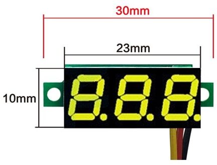 Mini Led Digitale Voltmeter Dc 4-30V 0.28 Inch 3 Draads Dc 0-100V Volt Voltage meter Gauge Tester Led Display geel