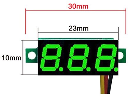 Mini Led Digitale Voltmeter Dc 4-30V 0.28 Inch 3 Draads Dc 0-100V Volt Voltage meter Gauge Tester Led Display groen