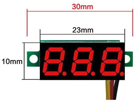 Mini Led Digitale Voltmeter Dc 4-30V 0.28 Inch 3 Draads Dc 0-100V Volt Voltage meter Gauge Tester Led Display rood