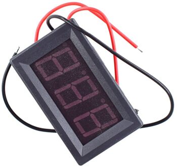 Mini Led Display Digitale Voltmeter Panel Volt Voltage Meter Tester Omgekeerde Verbinding Bescherming 12V Voor Auto Motorfiets 2 draad-rood licht