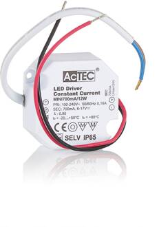 Mini LED driver CC 700mA, 12W, IP65 wit