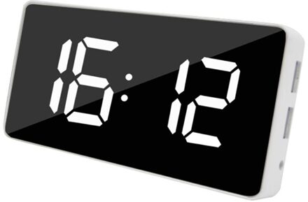 Mini Led Spiegel Digitale Tafel Wekker Wake Up Light Voor Thuis Tijd Temperatuur Display Elektronische Desktop Klok Будильник Cd wit