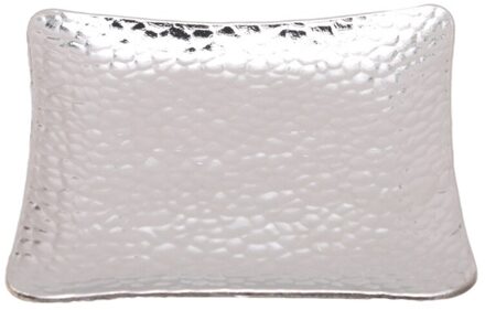 Mini Legering Theekopje Lade Lotus Vooruitzichten Theekopje Mat Koffie Cup Stand Vintage Stijl Coaster Chinese Theewaar helder zilver plein