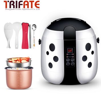 MINI Leuke 220 v multifunctionele student enkele mensen kleine automatische mini fornuis voor 1-2 mensen elektrische mini rijst fornuis wit