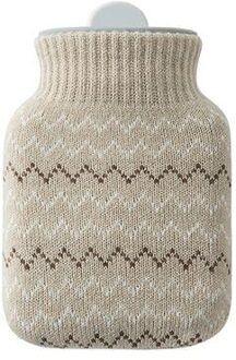 Mini Leuke Siliconen Water Fles met Knit Cover Draagbare Klassieke Handwarmer Zak voor Thuis en Outdoor-Grijs, roze